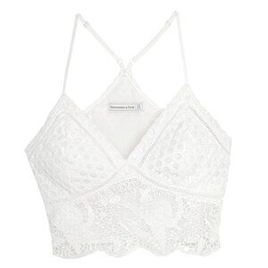 ABERCROMBIE & FITCH EYELET LACE Y2K CROP TOP STREETWEAR BOHO FESTIVAL MEDIIUM